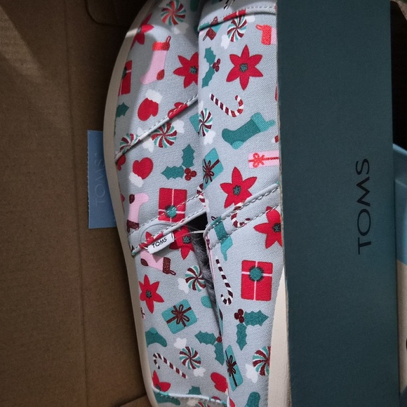 Christmas👣TOM'S 🌱ALPARGATA Deck the Halls Sherpa Lined Espadrilles - Picture 8 of 12